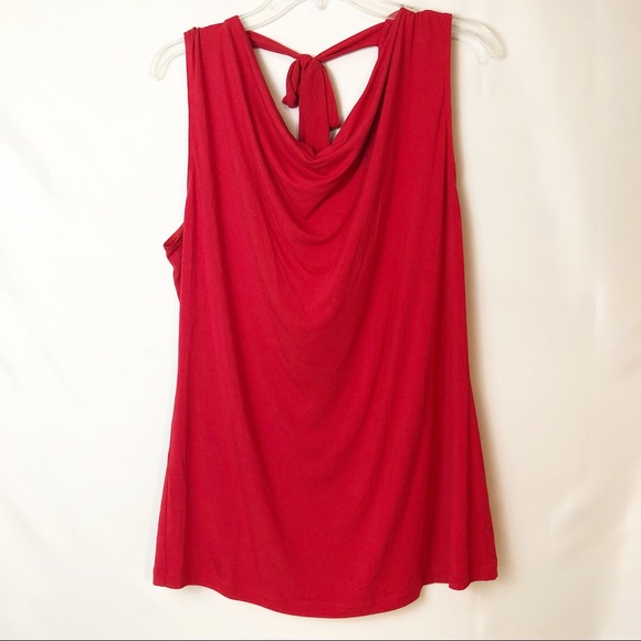 CAbi Tops - CAbi 3051 Red Draped Tie Back Sleeveless Top Sz L